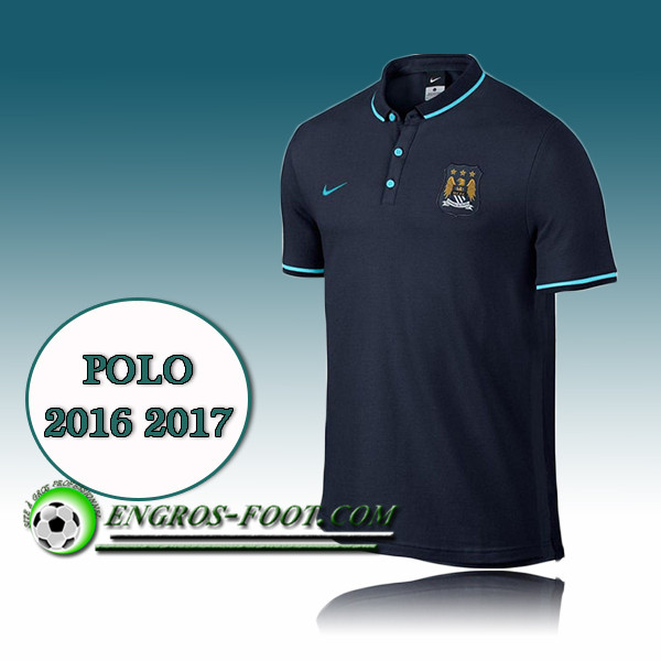 Engros-foot: Maillot de Polo Manchester City Foot Bleu Marine 2016 2017