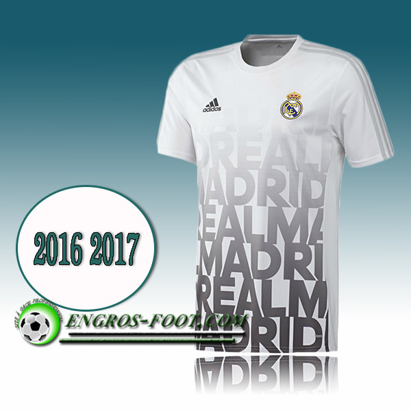 Engros-foot: Maillot de Training Real Madrid Blanc PRE-MATCH 2016 2017