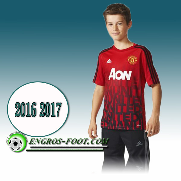 Engros-foot: Maillot de Training Manchester United Rouge PRE-MATCH 2016 2017