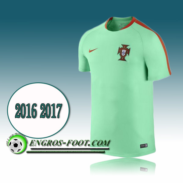 Engros-foot: Maillot Training Equipe de Portugal Vert PRE-MATCH 2016 2017