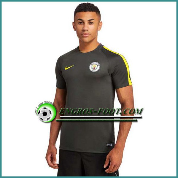 Engros-foot: Training T Shirt Manchester City Gris Fonce 2016 2017