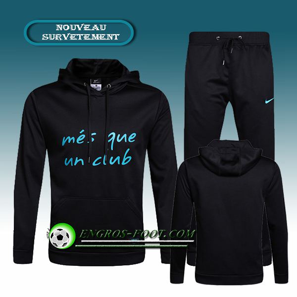 Engros-foot: Sweat a Capuche Survetement Foot FC Barcelone Noir 2016-17 Thailande