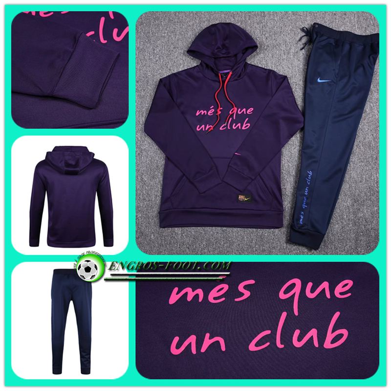 magasin survetement foot Sweat a Capuche FC Barcelone Pourpre 16 17