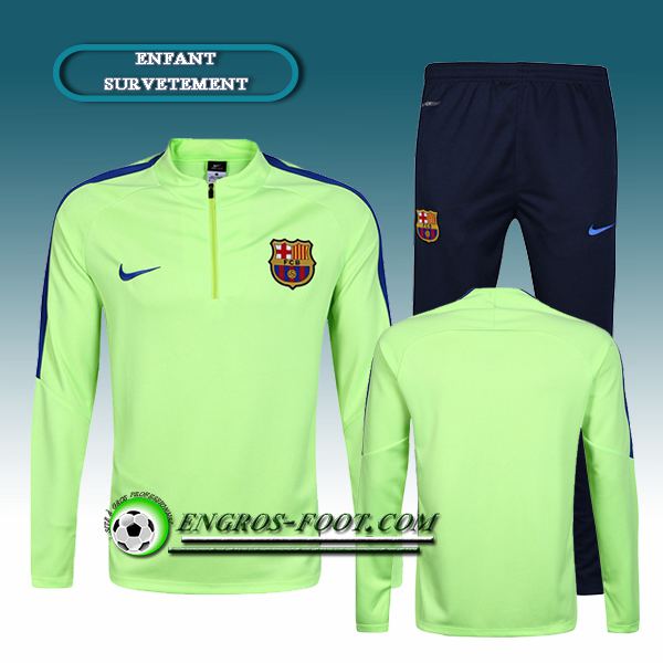 Engros-foot: Survetement Foot FC Barcelone Enfant Vert 2016-17 Thailande