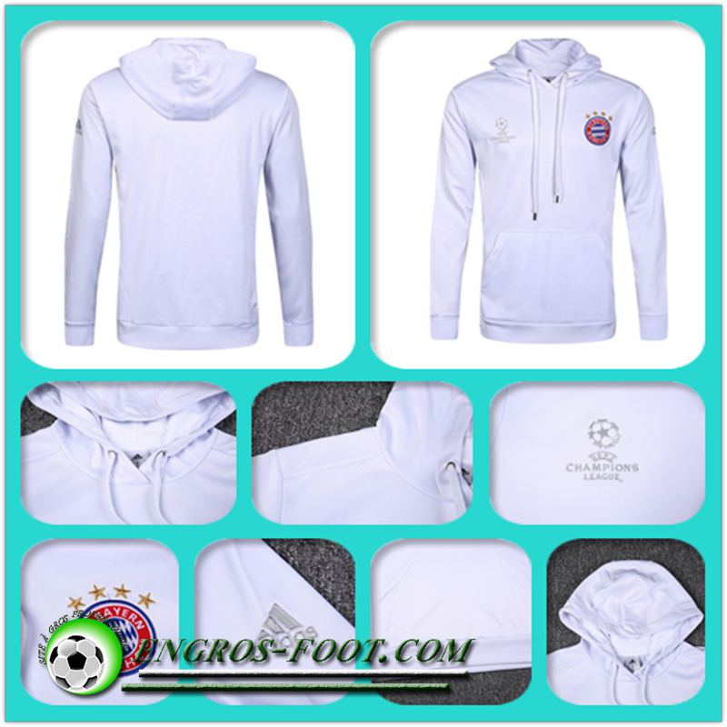 Replica Sweat Capuche Bayern Munich Blanc 17/18