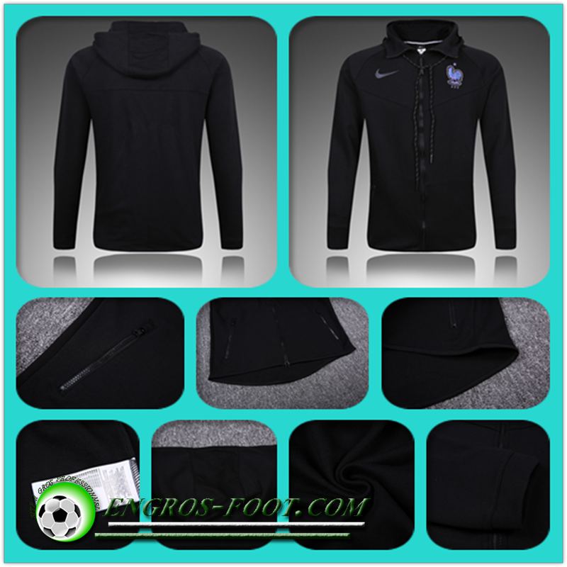 Le Replica Sweat Capuche France Noir 17-18