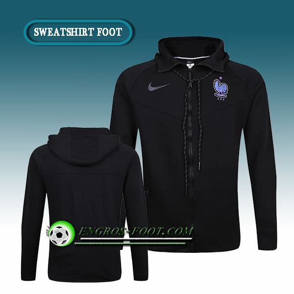 Engros-foot: Sweat à Capuche Foot France Noir 2017-2018 Thailande