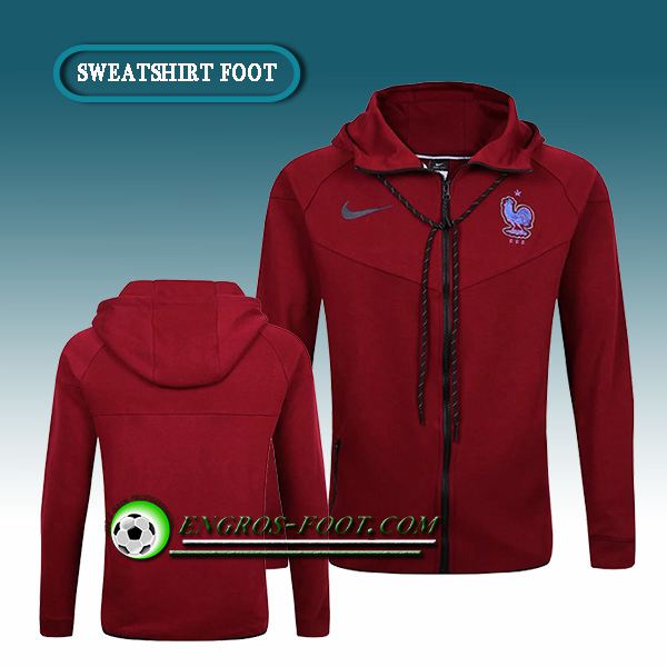 Engros-foot: Sweat à Capuche Foot France Rouge 2017-2018 Thailande