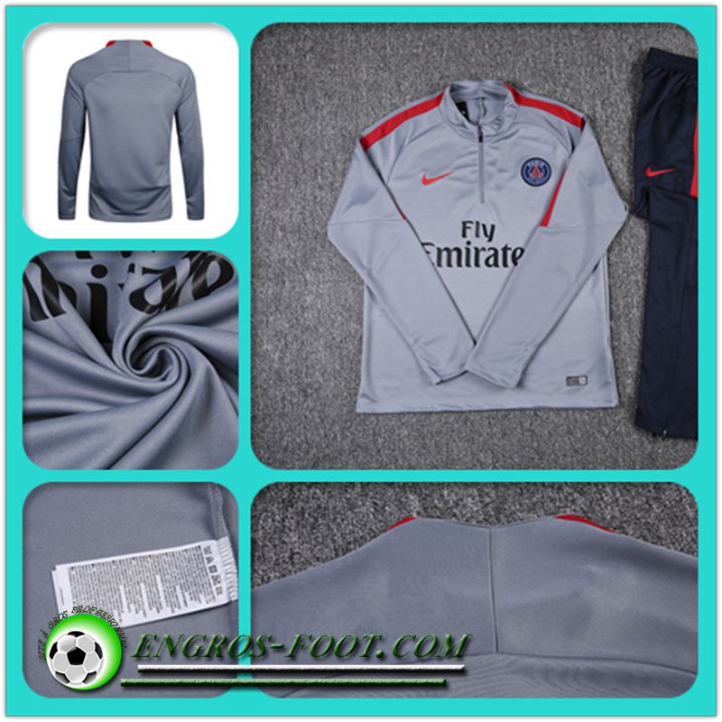 Photo Sweatshirt Training PSG Gris/Rouge 16-17 Discount