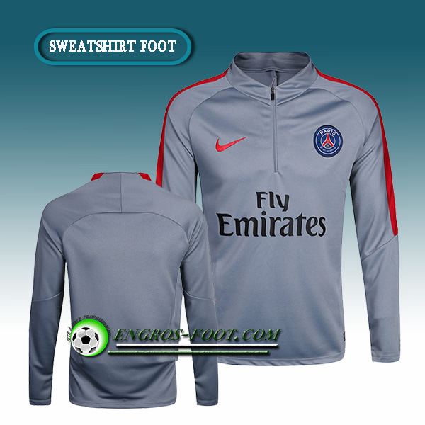 Engros-foot: Sweatshirt Foot PSG Gris/Rouge 2016-2017 Thailande