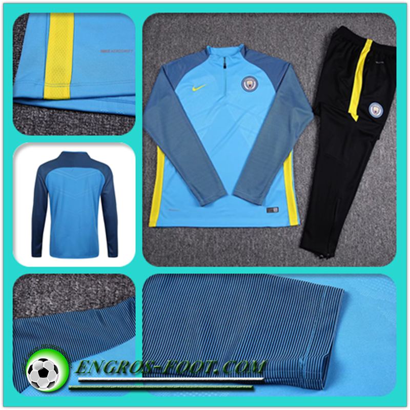 Nouveau Sweatshirt de Foot Manchester City Bleu 2017/2018 en gros