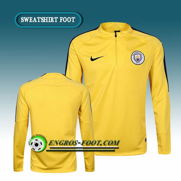 Engros-foot: Sweatshirt Foot Manchester City Jaune 2016-2017 Thailande