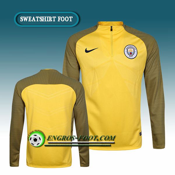 Engros-foot: Sweatshirt Foot Manchester City Jaune/Noir 2016-2017 Thailande