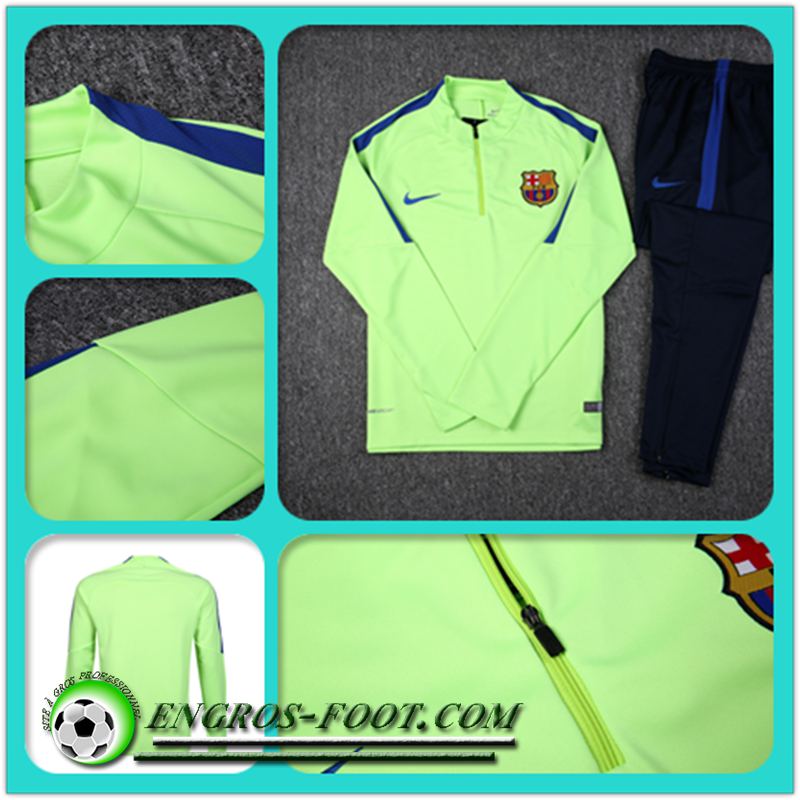 Nouveau Sweatshirt de Foot FC Barcelone Vert 17/18 en gros