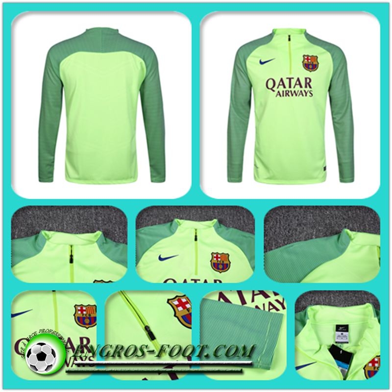 Replica Sweatshirt FC Barcelone Vert Fant?me/Royal 2017/2018