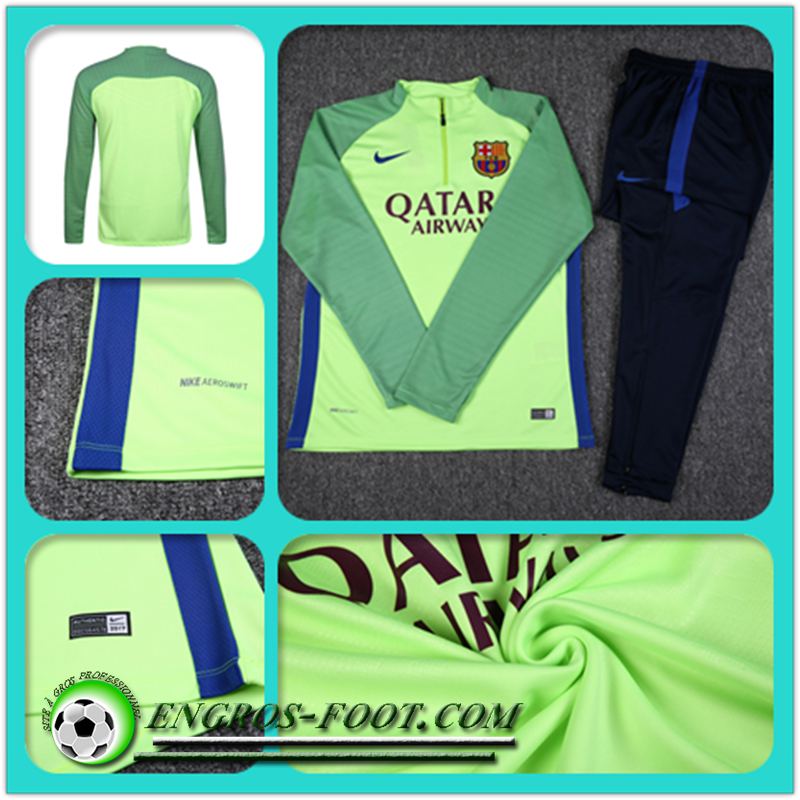 Sweatshirt de FC Barcelone Vert Fant?me/Royal 2016/17 Nouveau