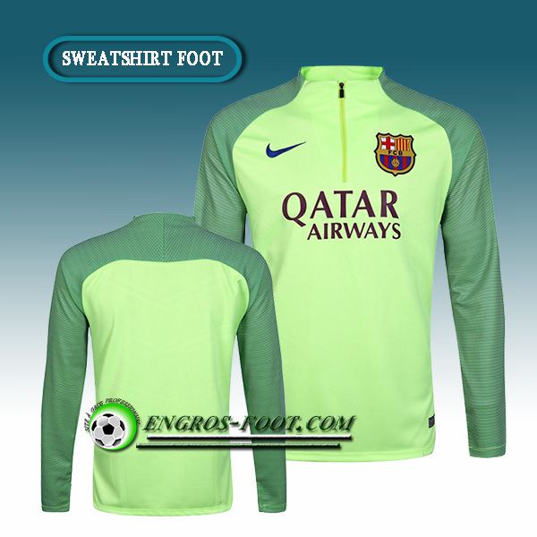 Engros-foot: Sweatshirt Foot FC Barcelone Vert Fant?me/Royal 2016-2017 Thailande