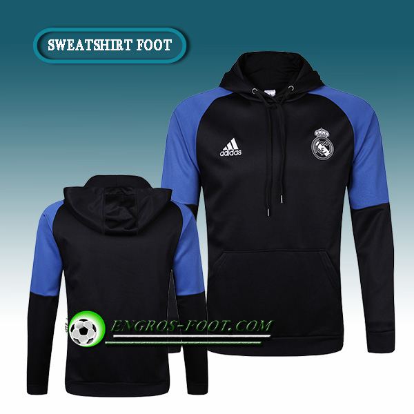 Engros-foot: Sweat à Capuche Foot Real Madrid Noir/Bleu 2016-2017 Thailande