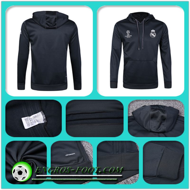 Champions Sweat Capuche Training Real Madrid Noir 2016 2017