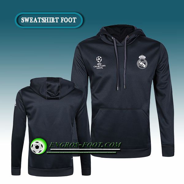 Engros-foot: Champions Sweat à Capuche Foot Real Madrid Noir 2016-2017 Thailande