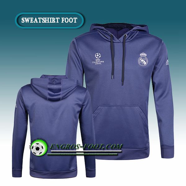 Engros-foot: Champions Sweat à Capuche Foot Real Madrid Bleu 2016-2017 Thailande