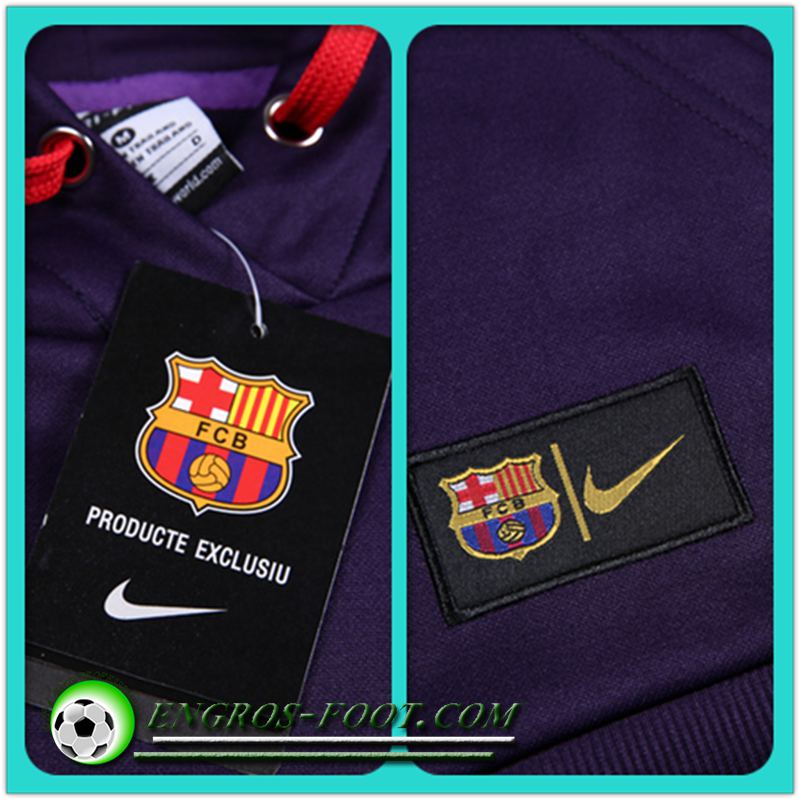 Replica Sweat Capuche FC Barcelone Pourpre 17/18