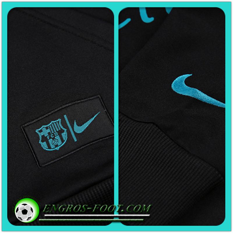 Nouveau Sweat Capuche du FC Barcelone Noir 2016 17 Pas Cher