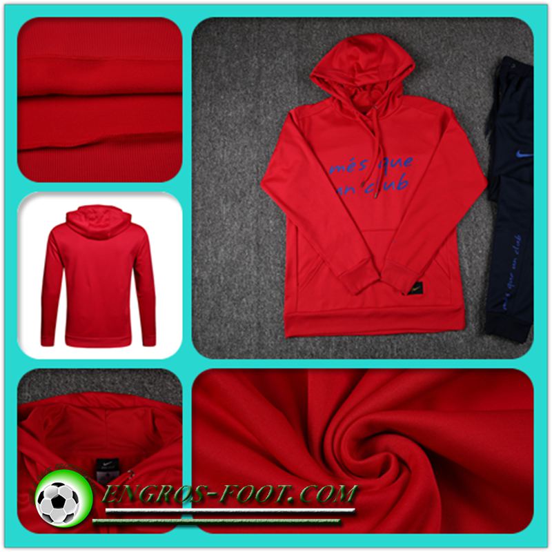 Le Replica Sweat Capuche FC Barcelone Rouge 17 18