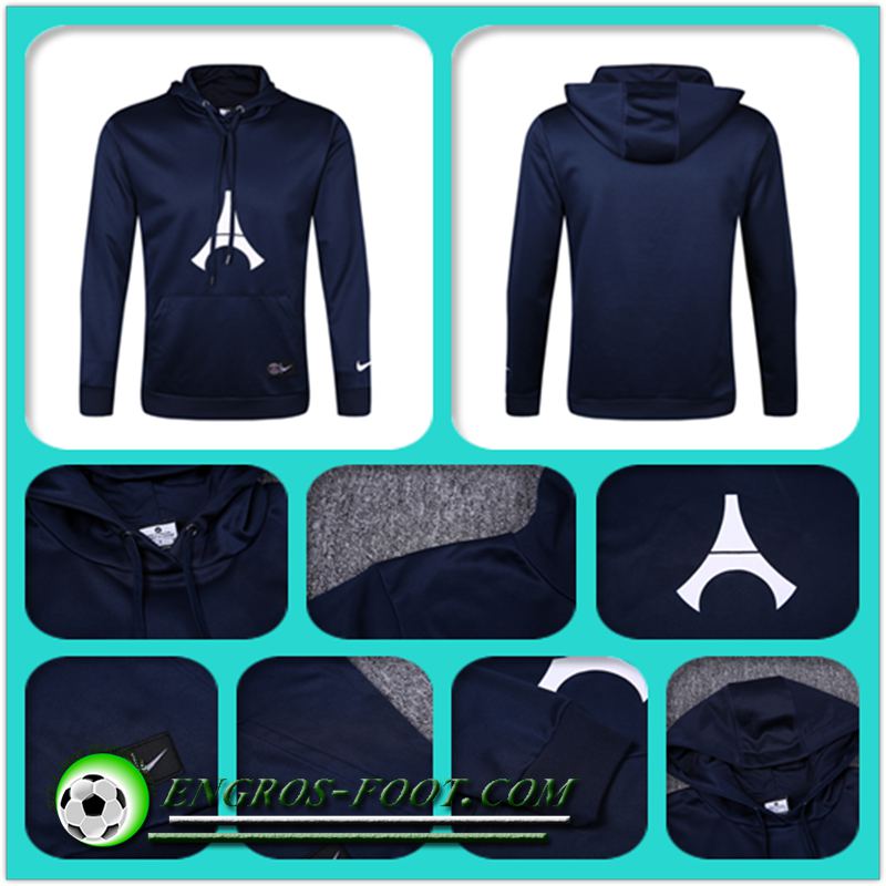 Sweat à Capuche Foot PSG Bleu/Marine 2016-2017 Thailande