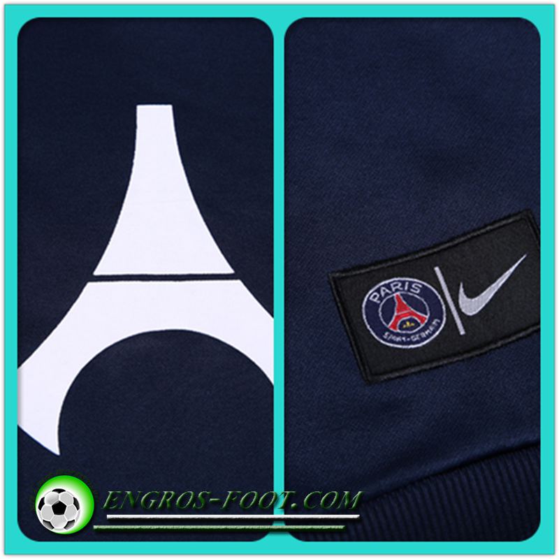 Le Nouveaux Sweat Capuche de Foot PSG Bleu/Marine 2017-18 en gros