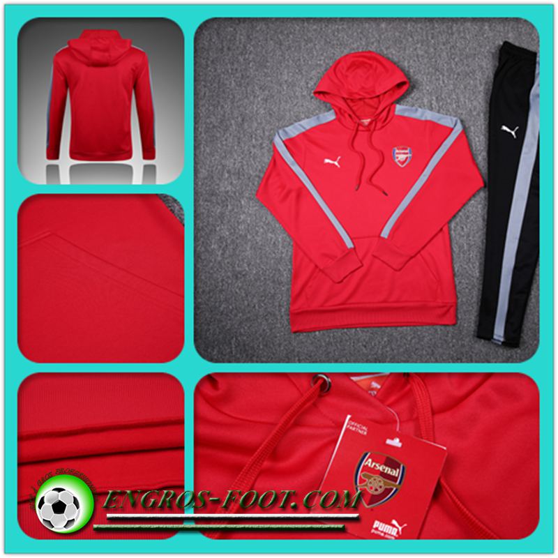 Nouveaux Sweat Capuche de Foot Arsenal Rouge 2017/2018 en gros