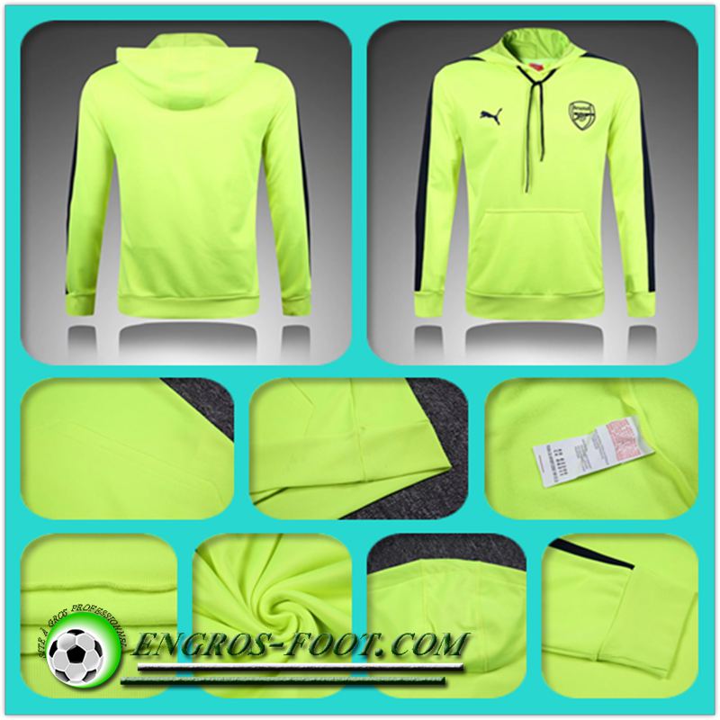 Sweat Capuche Training Arsenal Vert 2016 17 Discount