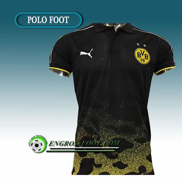 Engros-foot: Maillot de Polo Dortmund BVB Noir 2017-2018 Thailande