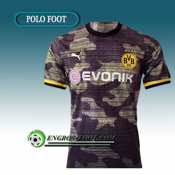 Engros-foot: Maillot de Polo Dortmund BVB Noir/Jaune 2017-2018 Thailande