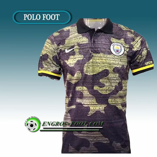 Engros-foot: Maillot de Polo Manchester City Noir/Jaune 2017-2018 Thailande