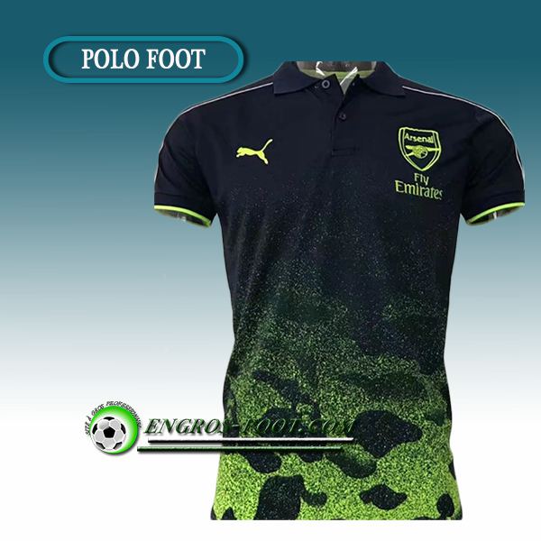 Engros-foot: Maillot de Polo Arsenal Vert/Noir 2017-2018 Thailande