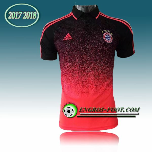 Engros-foot: Maillot Polo Bayern Munich Orange/Noir 2017-2018 Thailande