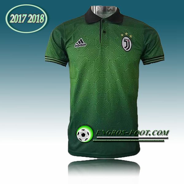 Engros-foot: Maillot Polo Juventus Vert 2017-2018 Thailande