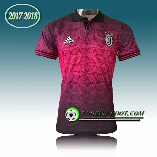 Engros-foot: Maillot Polo Juventus Noir/Rouge 2017-2018 Thailande