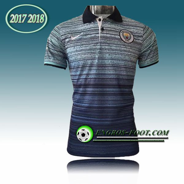 Engros-foot: Maillot Polo Manchester City Gris 2017-2018 Thailande