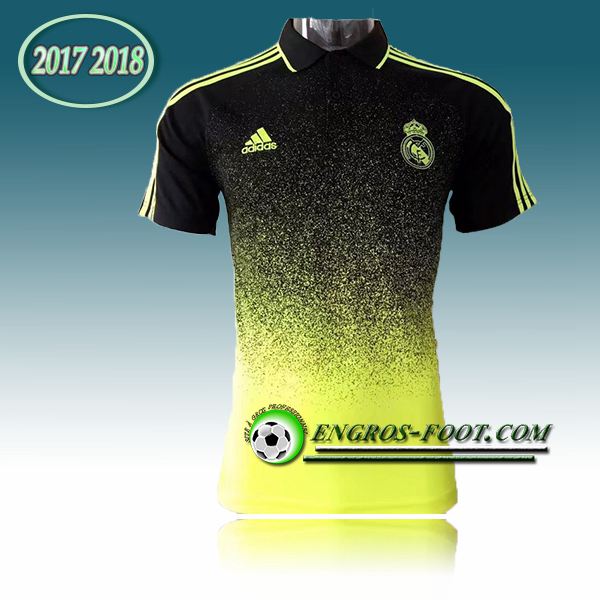 Engros-foot: Maillot Polo Real Madrid Jaune/Noir 2017-2018 Thailande