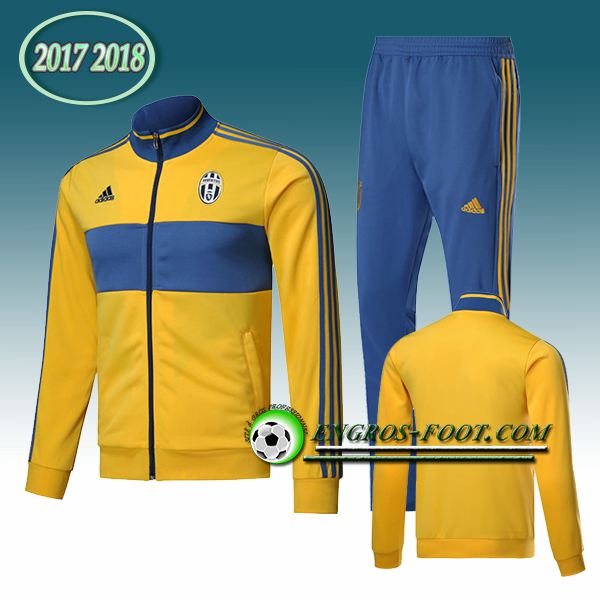 Engros-foot: Survetement de Juventus Jaune 2017-2018 | Veste de club de foot Thailande