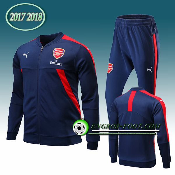 Engros-foot: Survetement de Arsenal Bleu Marine 2017-2018 | Veste entrainement foot Thailande