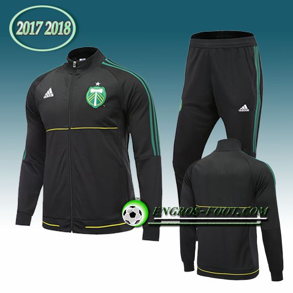 Engros-foot: Survetement de Portland Timbers Noir 2017-2018 | Veste club foot Thailande