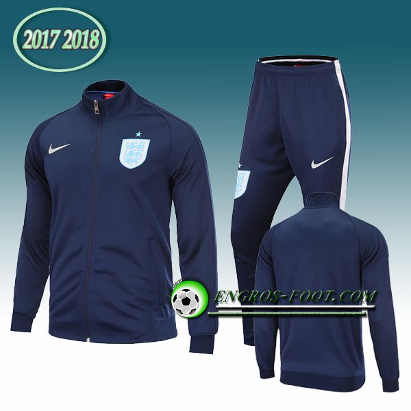 Engros-foot: Survetement de Angleterre Bleu Marine 2017-2018 | Veste entrainement foot Thailande