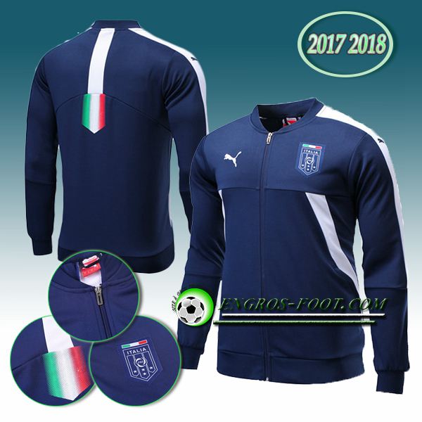 Engros-foot: Veste Foot Italie Bleu Marine 2017-2018 Thailande