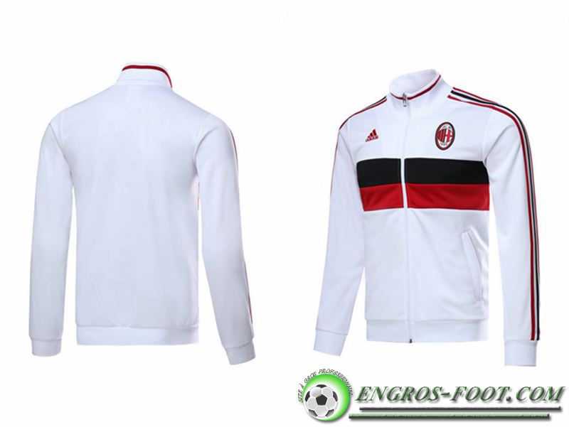 veste de club de Milan AC foot Blanc 2017/2018