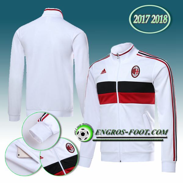 Engros-foot: Veste Foot Milan AC Blanc 2017-2018 Thailande