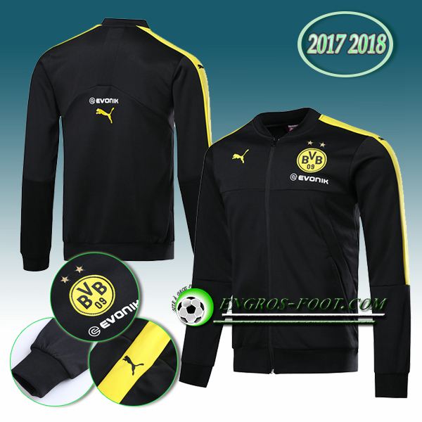 Engros-foot: Veste Foot Dortmund BVB Noir 2017-2018 Thailande