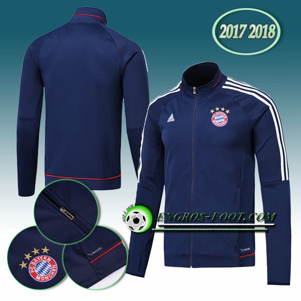 Engros-foot: Veste Foot Bayern Munich Bleu Marine 2017-2018 Thailande